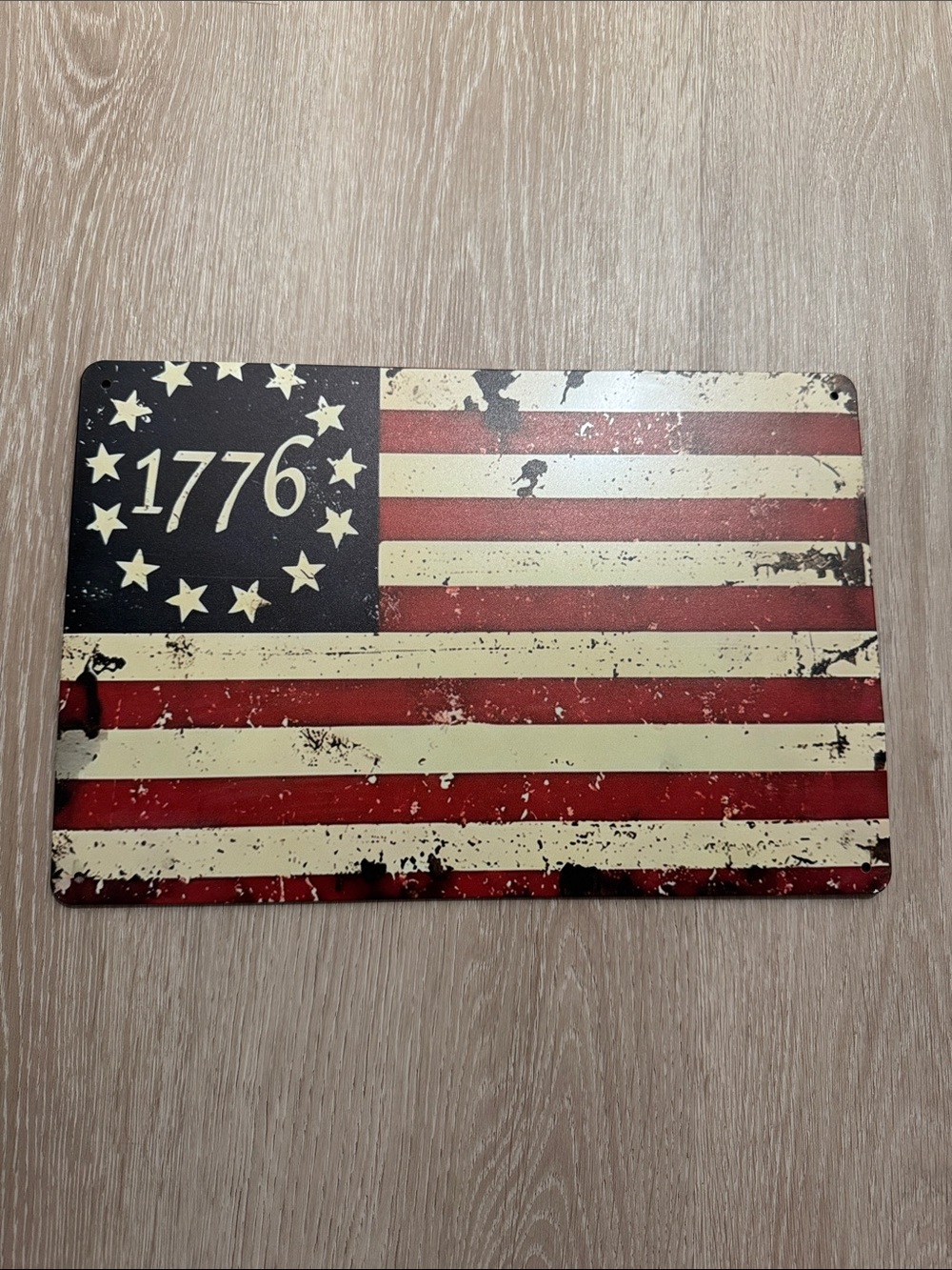 Vintage 1776 American Flag Metal Decor NEW 🏷️